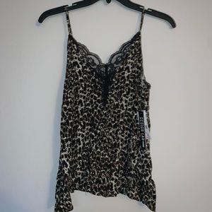 NWT DESIGN LAB CHEETAH PRINT LACE TANK